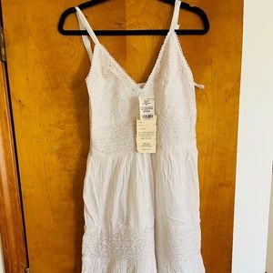 Sleeveless white dress